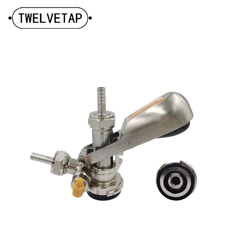 D-Type Keg Coupler Dispenser- Beer Tap for Keg with Safety Pressure Relief Valve Home brewing Club Bar